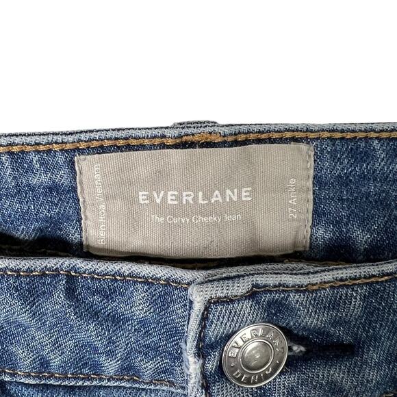 Everlane The Curvy Cheeky Jeans Ankle High Rise Denim Raw Hem Medium Wash 27 - Picture 7 of 8
